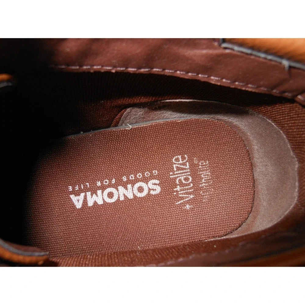 Sonoma Goods for Life Mens‎ 11 Wide Chukka Boots Brown Leather Lace Up